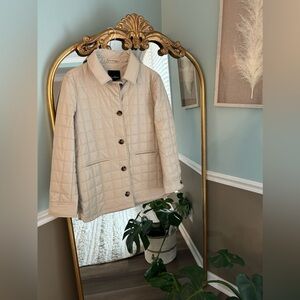 NWT Sam Edelman Faux Leather Box Quilted Shacket-Nude- Size Large